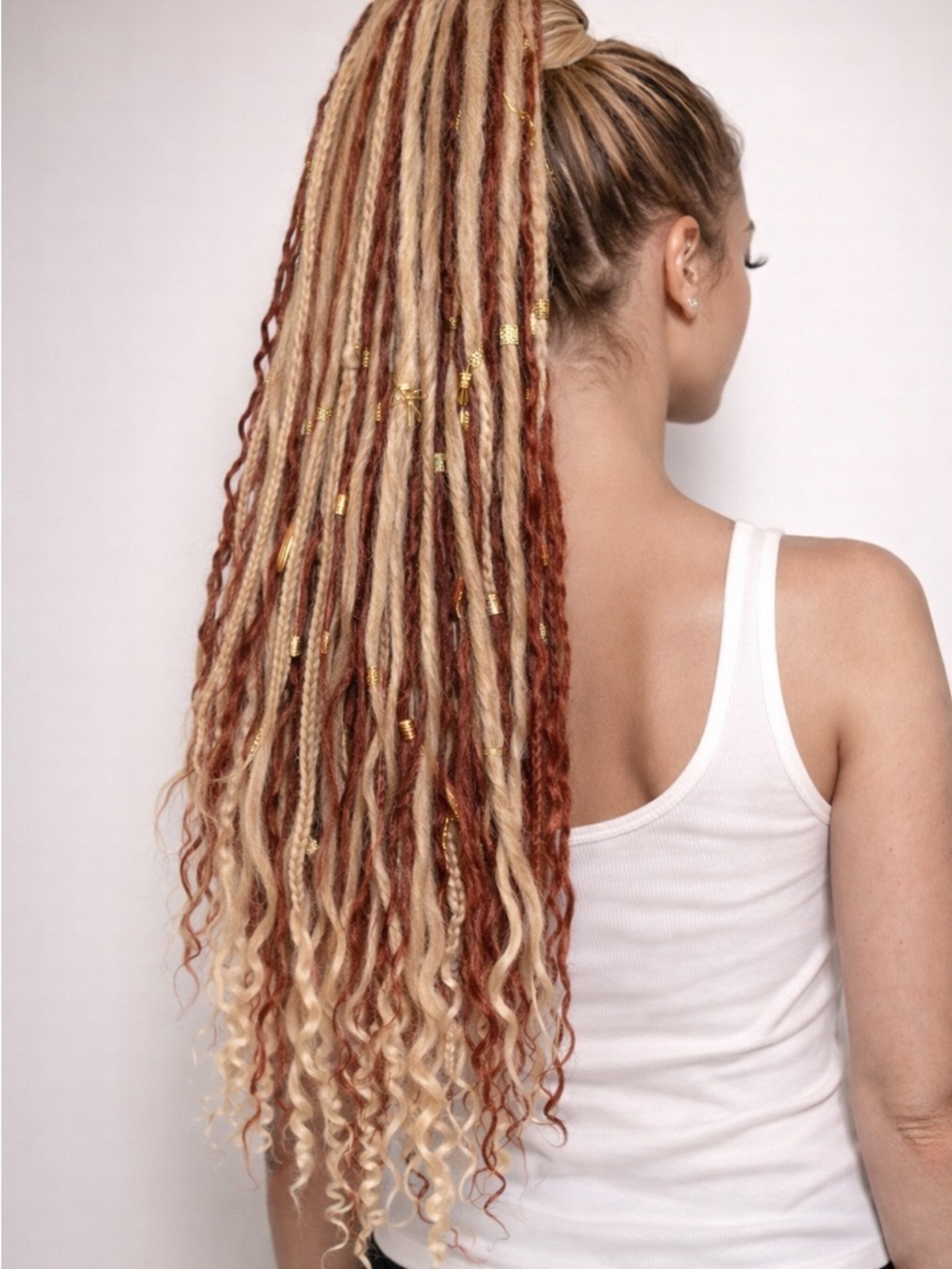 Golden Sunset Goddess Loc Ponytail